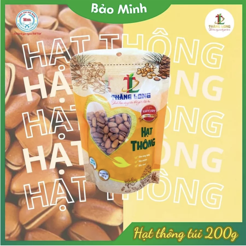 Hạt thông 200g (miễn ship) tặng 1 hộp nhân quả óc chó 150g