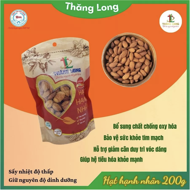 Combo 2 túi Hạt hạnh nhân 200g (miễn ship)