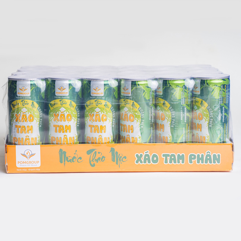 Trà lon xáo tam phân đường phèn - 1 thùng 24 lon- Miễn Ship